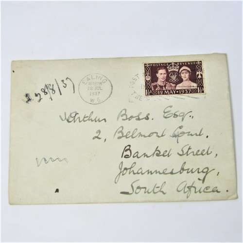 Lot of four Used postal envelopes from England to South Africa
