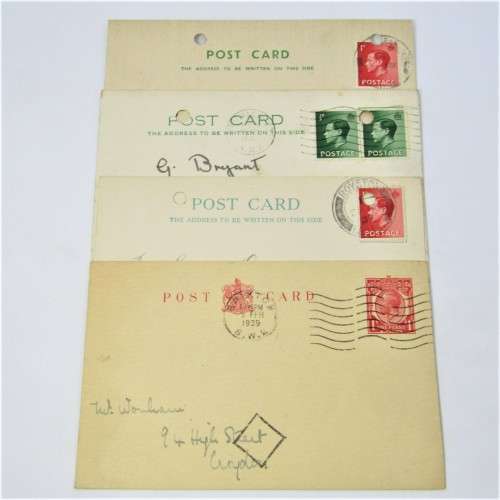 4 used Post cards from England