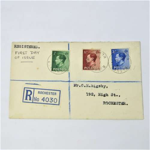 Lot of four used postal envelopes from England