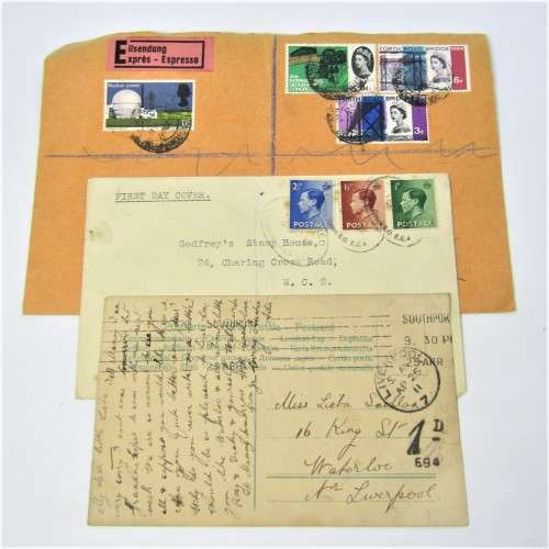 Lot of three Used postal envelopes from England