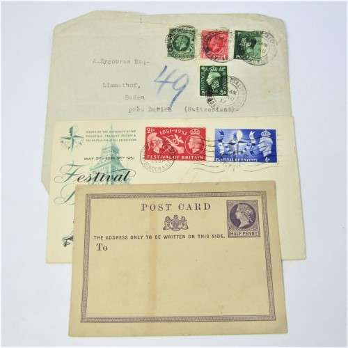 Lot of three Used postal envelopes from England
