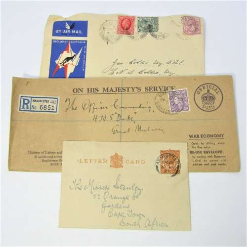 Lot of three Used postal envelopes from England