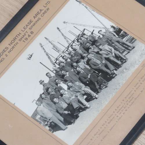 Vintage mining picture of 1948 Freddies North Lease Area No.2 North Shaft sinking crew with names