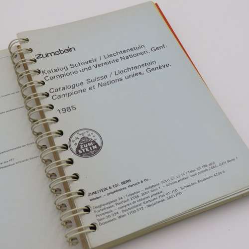 New Zumstein Schweiz Liechtenstein stamp catalogue 1985