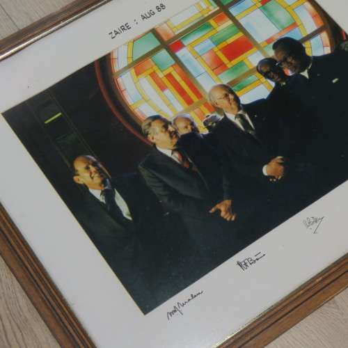 Zaire 1988 picture of meeting between Magnus Malan, Pik Botha, PW Botha and Mobotu Sese Seko