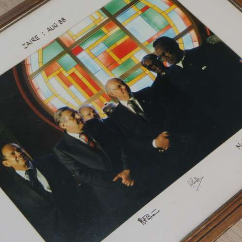 Zaire 1988 picture of meeting between Magnus Malan, Pik Botha, PW Botha and Mobotu Sese Seko