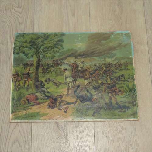 Fritz Neumann Print of German soldiers encounter in German East Africa - Size 39 x 51 cm
