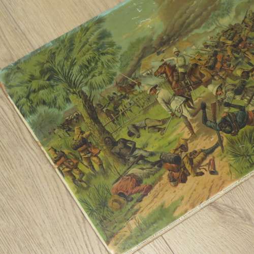 Fritz Neumann Print of German soldiers encounter in German East Africa - Size 39 x 51 cm