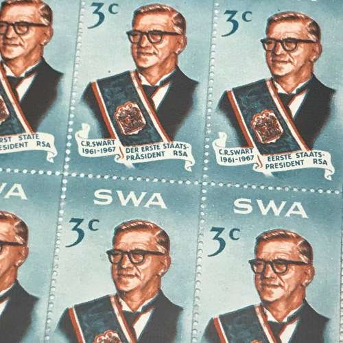 SWA 1968 Swart Commemoration SACC 234 - block of 6 mint stamps