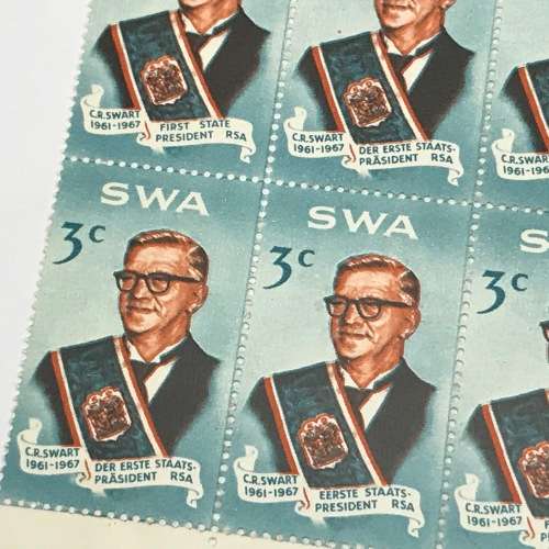 SWA 1968 Swart Commemoration SACC 234 - block of 6 mint stamps