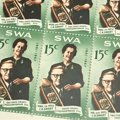SWA 1968 Swart Commemoration SACC 235 - block of 6 mint stamps