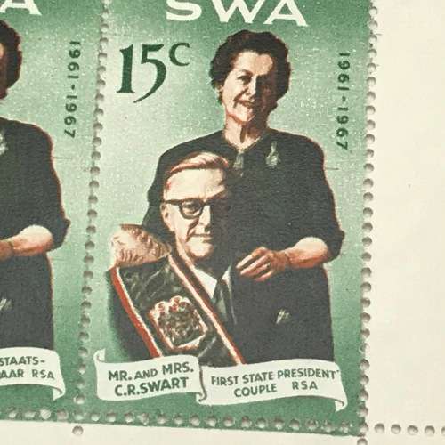 SWA 1968 Swart Commemoration SACC 235 - block of 6 mint stamps