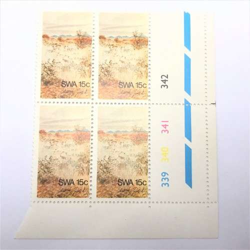 1973 Scenery Paintings SACC 249 Control Block of 4