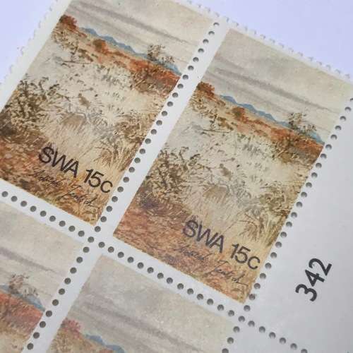 1973 Scenery Paintings SACC 249 Control Block of 4