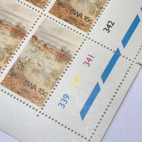 1973 Scenery Paintings SACC 249 Control Block of 4