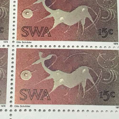 SWA 1974 Twyfelfontein Rock Engravings SACC 275 Control Block of 6
