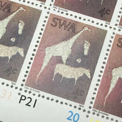 1974 Twyfelfontein Rock Engravings SACC 273 Control Block of 6