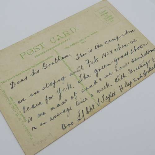 Antique postcard with post boer war picture of the infantry cantonments in Middelburg, Cape Colony