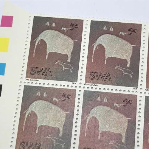 1974 Twyfelfontein Rock Engravings SACC 274 Control Block of 6