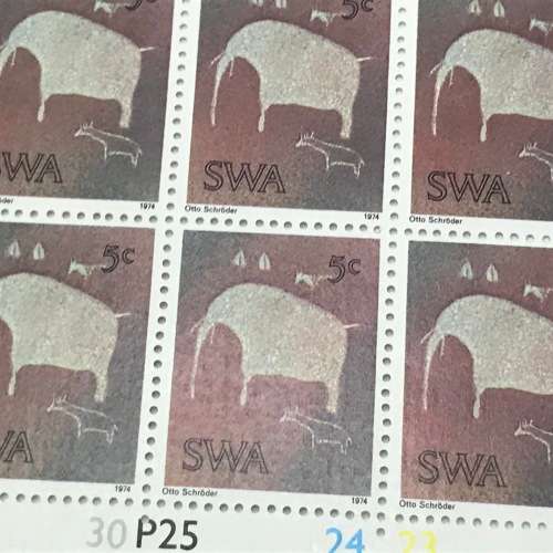 1974 Twyfelfontein Rock Engravings SACC 274 Control Block of 6