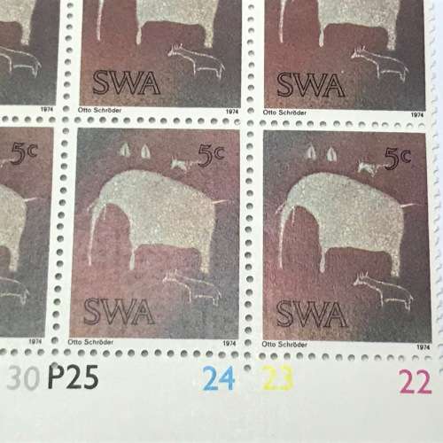 1974 Twyfelfontein Rock Engravings SACC 274 Control Block of 6