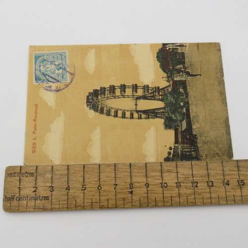 Austrian vintage early 1900`s postcard with Ferris wheel