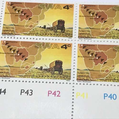 1974 Centenary Thirstland Trek SACC 278 Control Block of 4