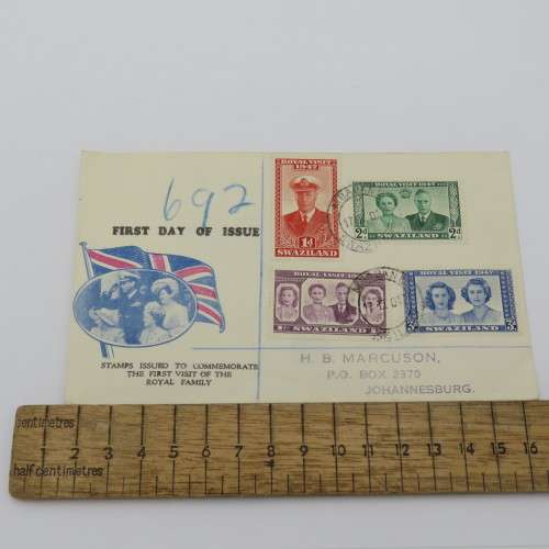 1947 Royal Family visit to Swaziland First day cover cancelled Mbabane