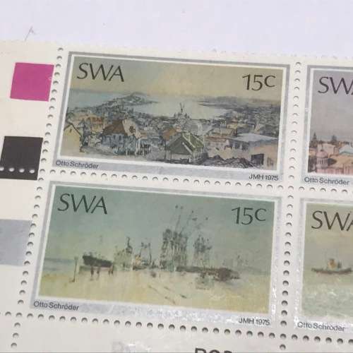 1975 Paintings by Otto Schroder SACC 286 - 289 hinged Control block of 4