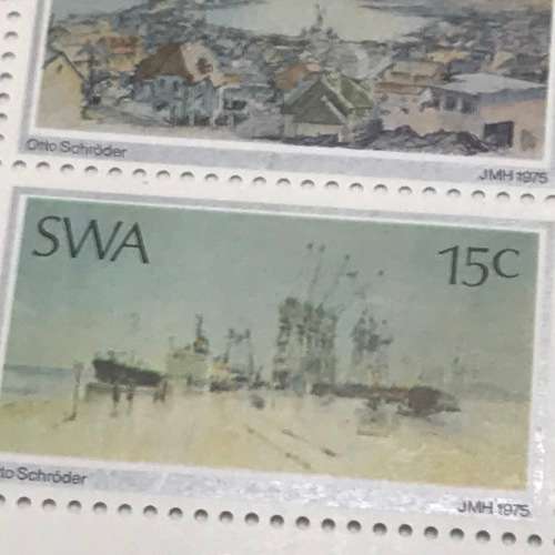 1975 Paintings by Otto Schroder SACC 286 - 289 hinged Control block of 4