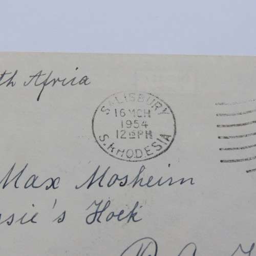 1954 Letter sent from Salisbury, Southern Rhodesia to Hobhouse, Orange Free State