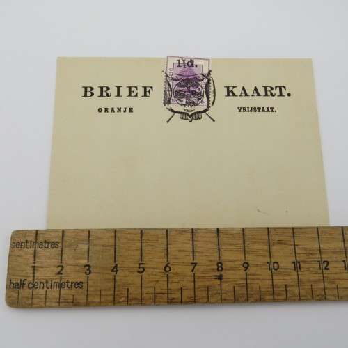 Orange Free State Brief Kaart - Unused with overprinted stamp 1 1/2 d on 2d