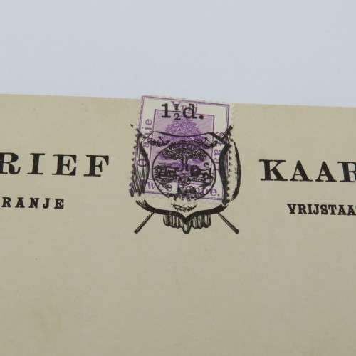 Orange Free State Brief Kaart - Unused with overprinted stamp 1 1/2 d on 2d