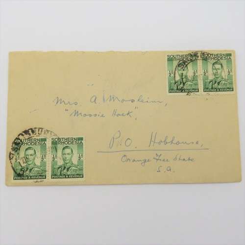 Letter Posted from Salisbury, Southern Rhodesia to Hobhouse, Orange Free State with 4 x 1/2d stamps