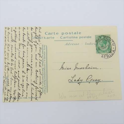 1918 Postcard with photo of Bassons Glacier - Sent from Aliwal North to Lady Grey, South Africa