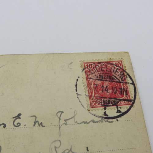 1910 Postcard with 10 Pfennig Deutsches Reich stamp sent from Heidelberg, Germany to London, England