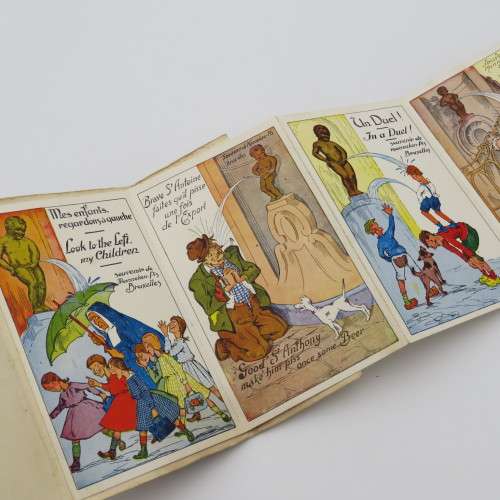 Mannekin-Pis - 10 Vintage Bruxelles comic postcards in folder