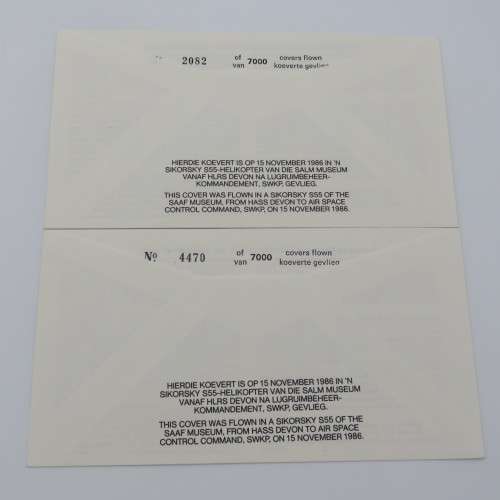 Pair of covers 21st anniversary NADS - Both covers flown and numbered