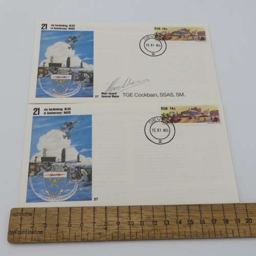 Pair of covers 21st anniversary NADS - Both covers flown and numbered
