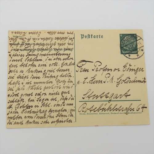 1930`s Deutsches Reich postcard sent from Schluchshe, Germany to Stuttgart, Germany