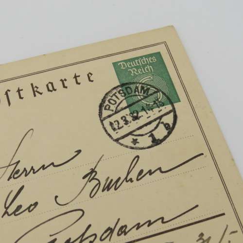1932 Postcard with pre-printed Deutsches Reich stamp - Goethe Centenary 1932 - Posted in Potsdam