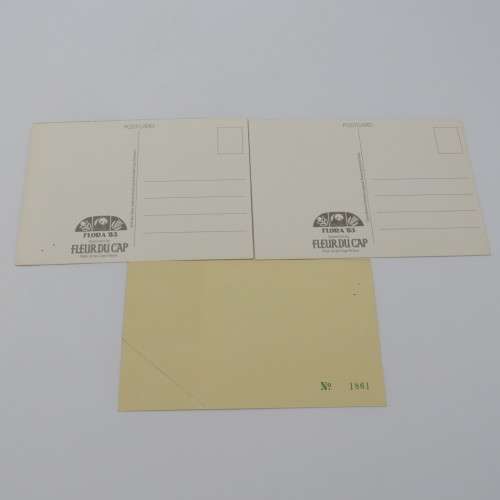 Flora 1983 admittance ticket plus 2 flower postcards - Ticket and postcards unused