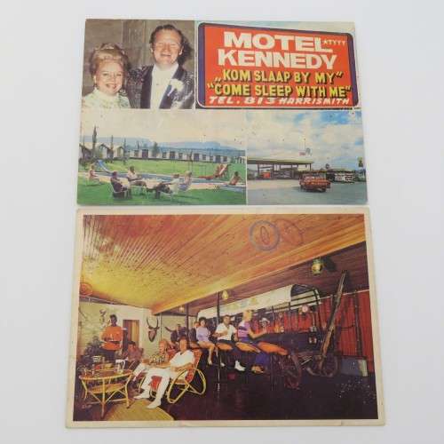 Two 1973 Motel Kennedy postcards sent from Harrismith to Rosebank, South Africa