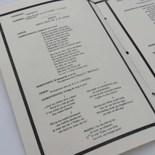 1966 State Funeral programme of late Prime Minister Dr H.F Verwoerd - Some stains