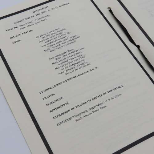 1966 State Funeral programme of late Prime Minister Dr H.F Verwoerd - Some stains