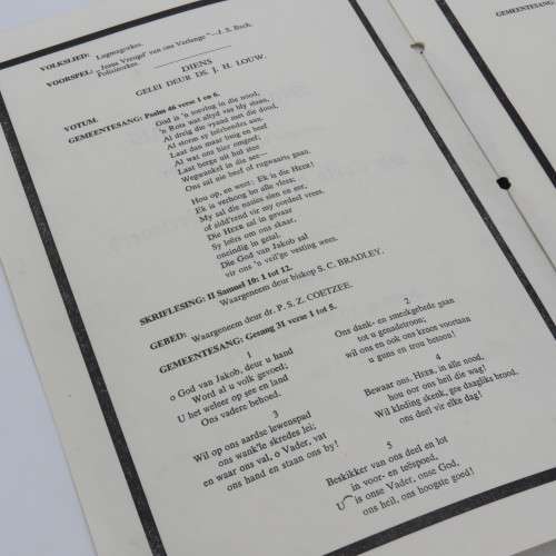 1966 State Funeral programme of late Prime Minister Dr H.F Verwoerd
