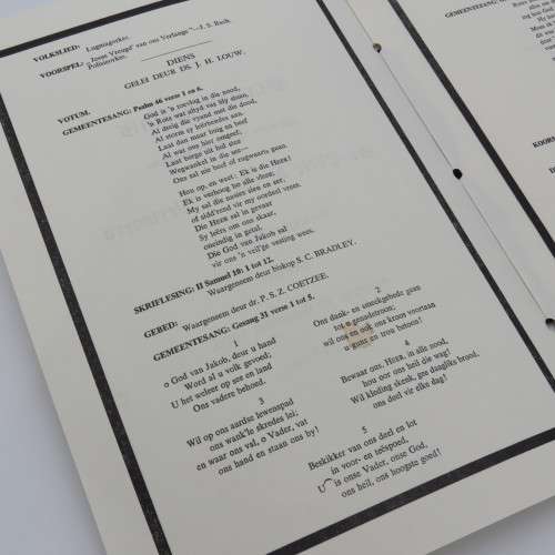 1966 State Funeral programme of late Prime Minister Dr H.F Verwoerd