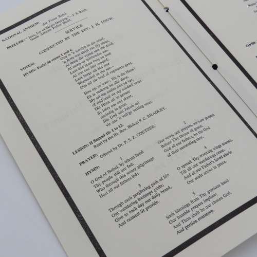 1966 State Funeral programme of late Prime Minister Dr H.F Verwoerd