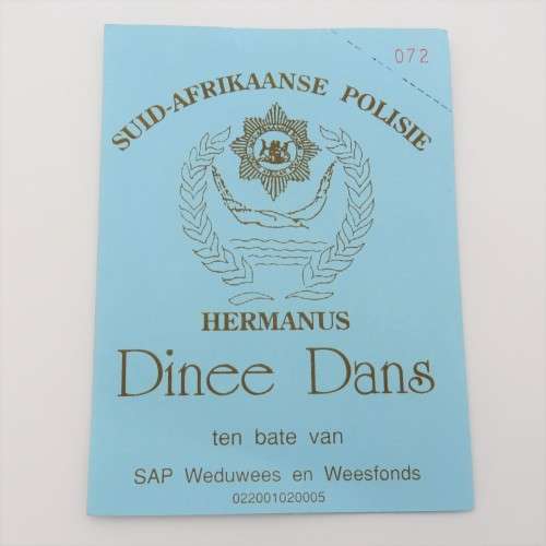1992 SA Police Dinee Dans Hermanus ticket - Unused