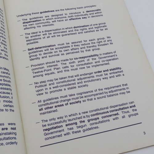 Constitutional Guidelines A new Dispensation for whites, Coloured and Indians
